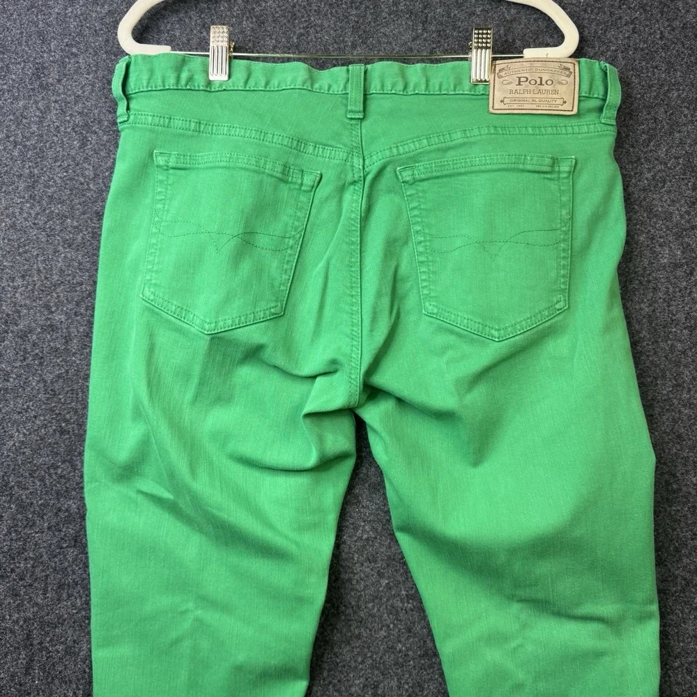 Polo Ralph Lauren Tomsky Skinny Jeans Womens 32 Green Stretch Mid Rise Pants